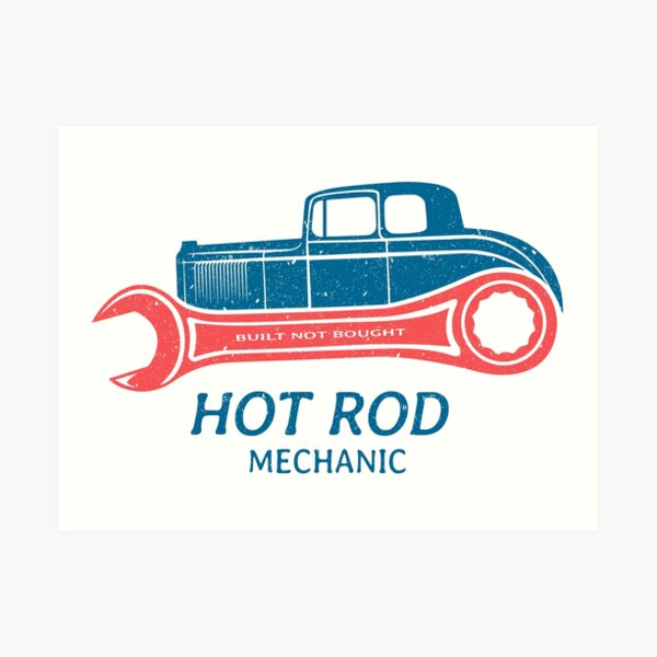 Hot Rod Mechanic Art Print