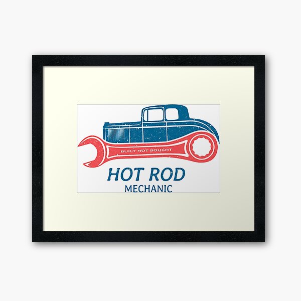 Hot Rod Mechanic Framed Art Print