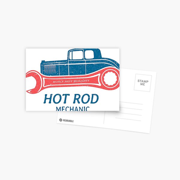 Hot Rod Mechanic Postcard