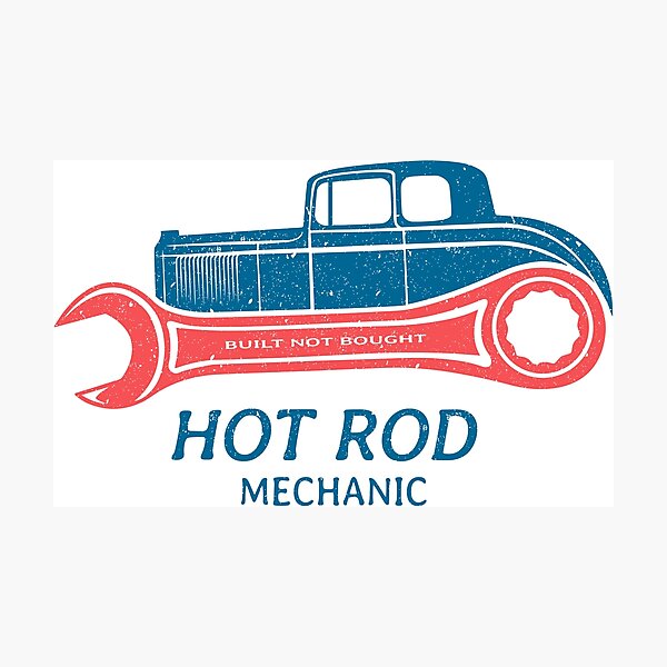 Hot Rod Mechanic Photographic Print