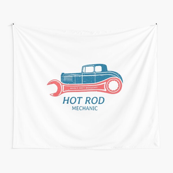 Hot Rod Mechanic Tapestry