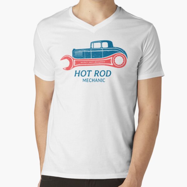 Hot Rod Mechanic V-Neck T-Shirt