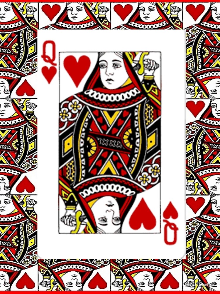 Artwork view, QUEEN OF HEARTS PLAYING CARDS ARTWORK  designed and sold by sharlesart
