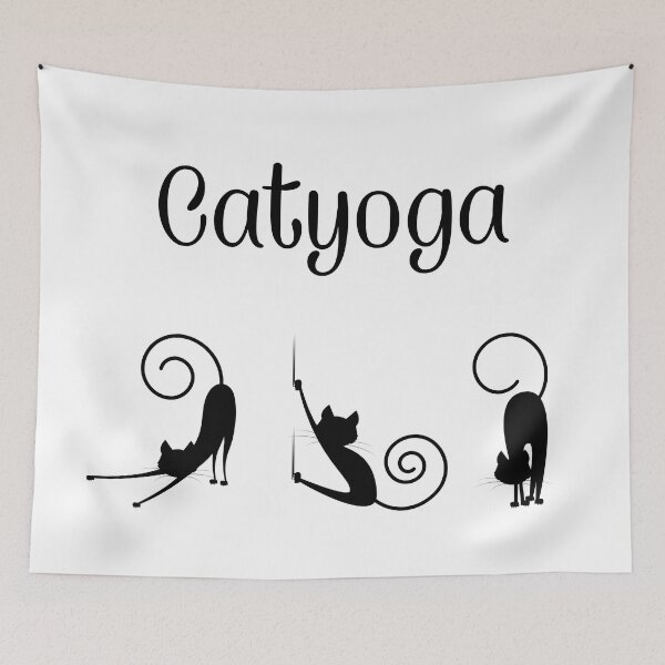 Item preview, Catyoga - for cat and yoga lovers! (white version) designed and sold by zero-g.