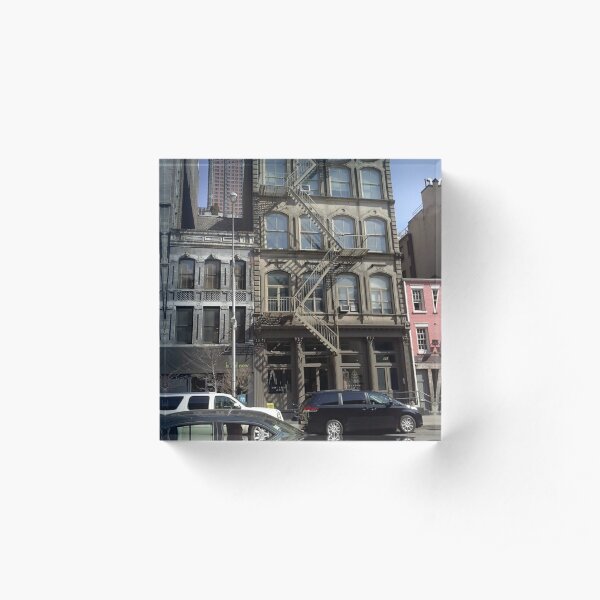 #facade, #windows, #architecture, #street, #city, #town, #LocalLandmark, #downtown, #NewYorkCity, #NYC Acrylic Block
