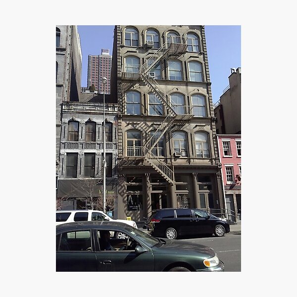#facade, #windows, #architecture, #street, #city, #town, #LocalLandmark, #downtown, #NewYorkCity, #NYC Photographic Print
