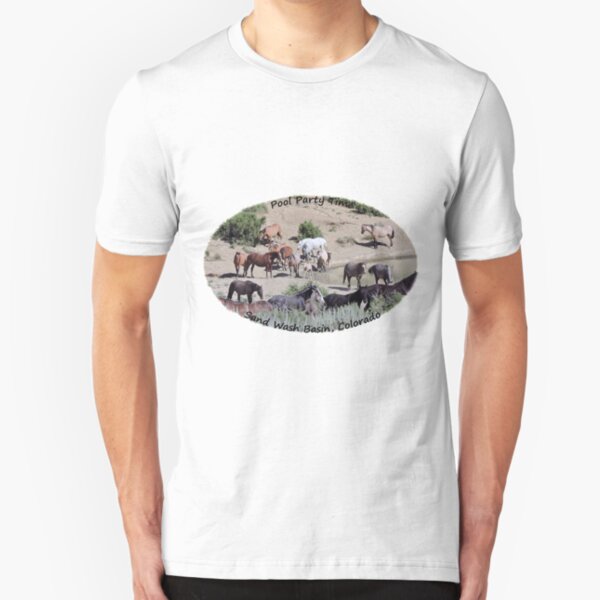 Sand Wash Basin Pool Party Slim Fit T-Shirt