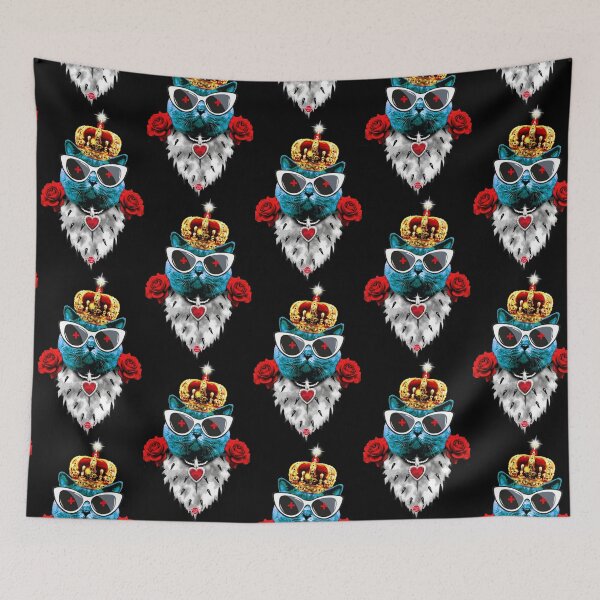 Item preview, 47 Blue Cat King Queen Sunglasses Crown Roses designed and sold by Margarita-Art.
