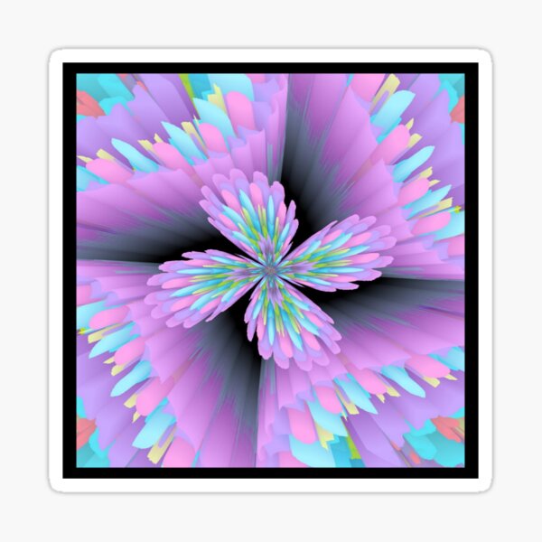 Feathery, Flowery Pinwheel (b) Sticker