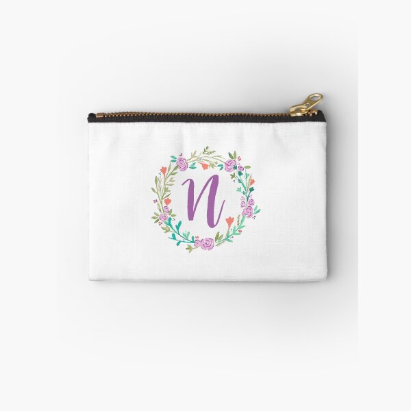 Item preview, violet floral wreath letter N designed and sold by designxmad.