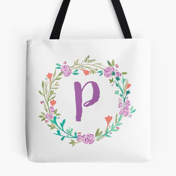 Item preview, violet floral wreath letter P designed and sold by designxmad.