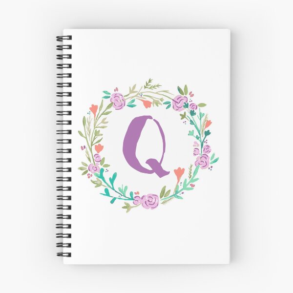 Item preview, violet floral wreath letter Q designed and sold by designxmad.