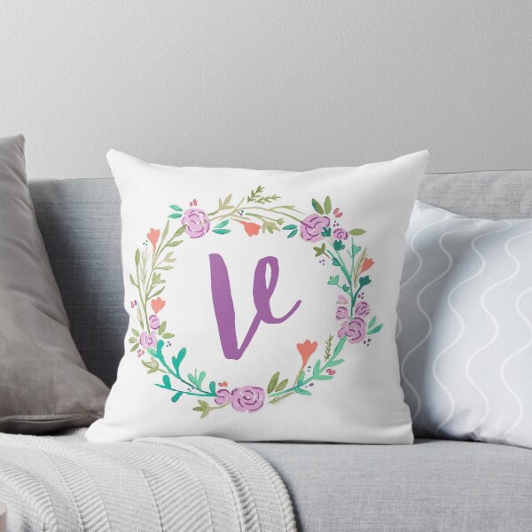 Item preview, violet floral wreath letter V designed and sold by designxmad.