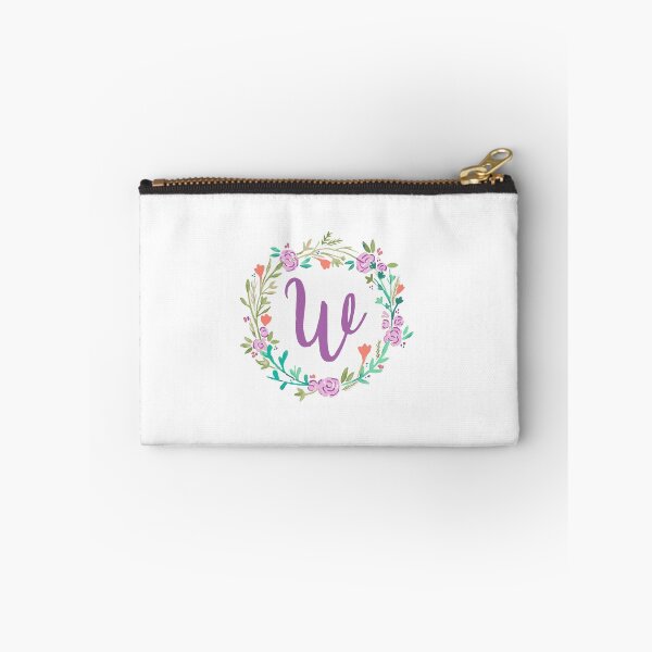 Item preview, violet floral wreath letter W designed and sold by designxmad.