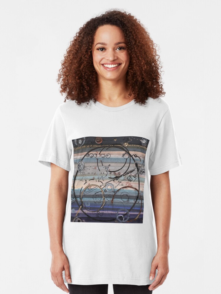 Alternate view of Space race ink on paper Slim Fit T-Shirt