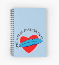 Blaue Feder Liebe Spiralblock