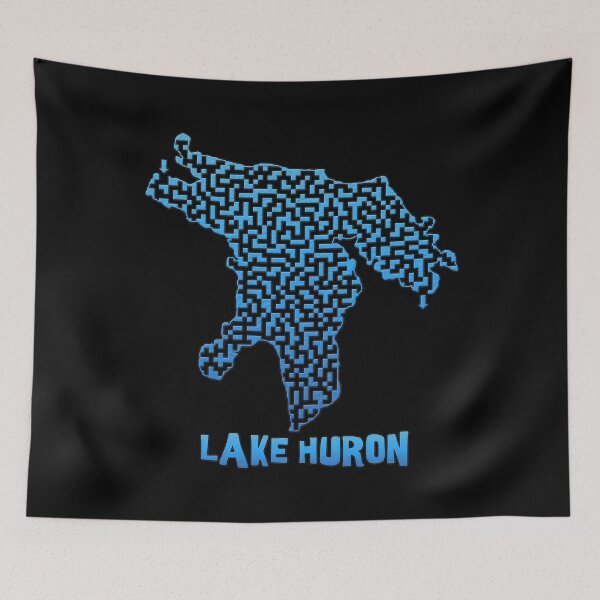 Item preview, Lake Huron Outline Maze & Labyrinth designed and sold by gorff.