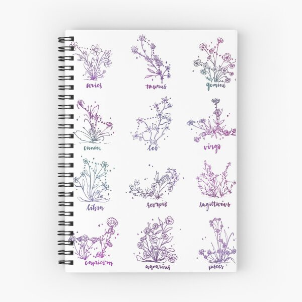 Item preview, Star sign horoscope floral design  designed and sold by LinearLineArt.