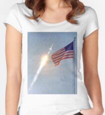 Lift Off - Apollo 11 Artwork / Digital Painting Women's Fitted Scoop T-Shirt