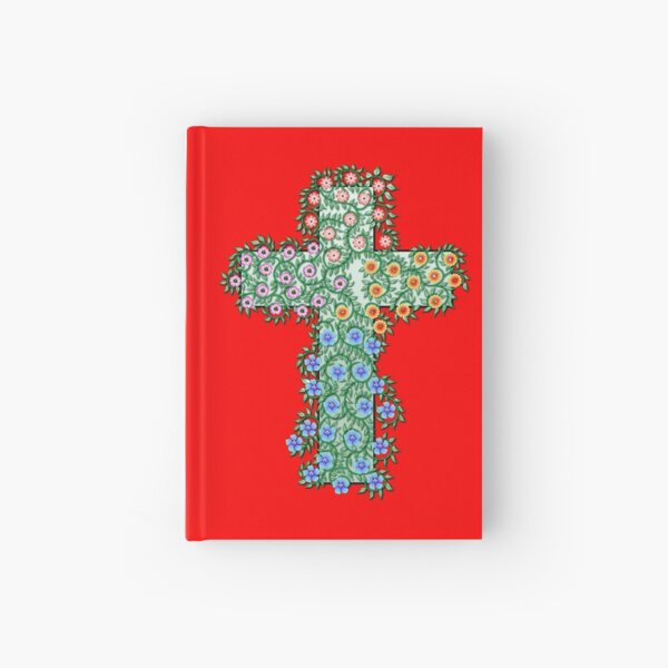 Kreuz mit Blumen und Ranken Notizbuch