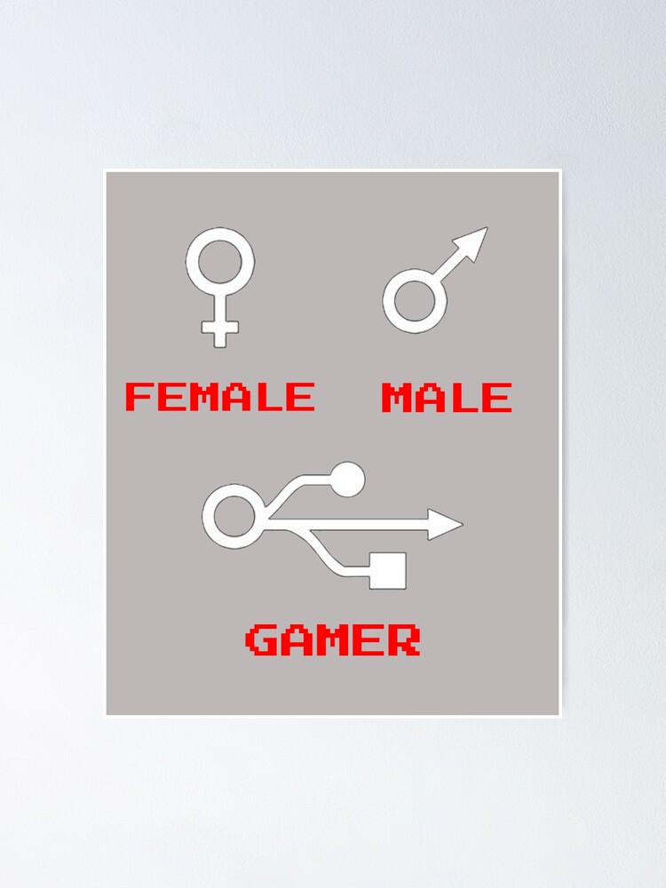 Poster Gamer Genre Homme Femme Symbole Gaming Drole Par Dibbadesigns Redbubble