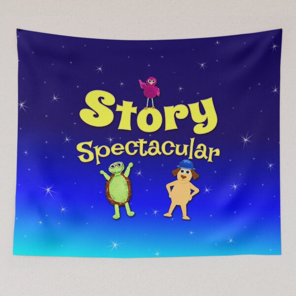Item preview, Story Spectacular Kid's Podcast Logo in Yellow & Blue by Storytacular designed and sold by Storytacular.