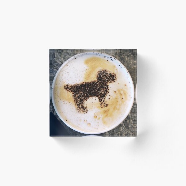 Dog Latte Art Acrylic Block