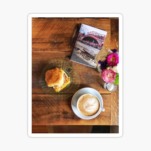 Coffee and Breakfast with Notebook Sticker