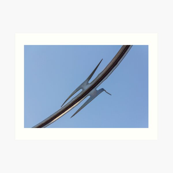 Razor wire silhouette against sky no.4 Art Print