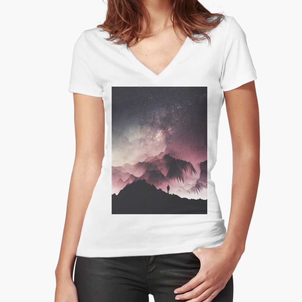 Night Fitted V-Neck T-Shirt