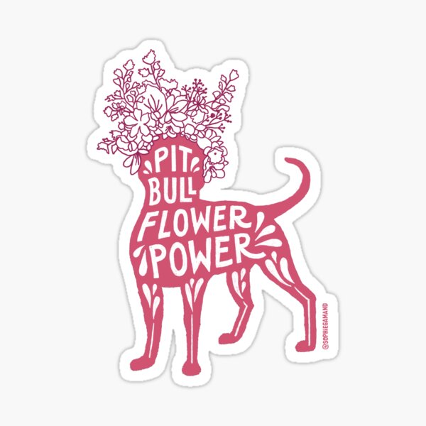 Item preview, Pit Bull Flower Power (rosa) designed and sold by SophieGamand.