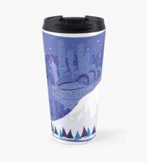 Taza de viaje Paisaje urbano de Seattle con el monte. Rainier por Wendy Wahman