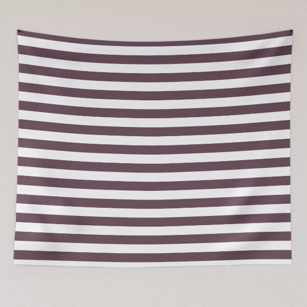 Item preview, Eggplant Violet and White Horizontal Stripes designed and sold by ColorPatterns.