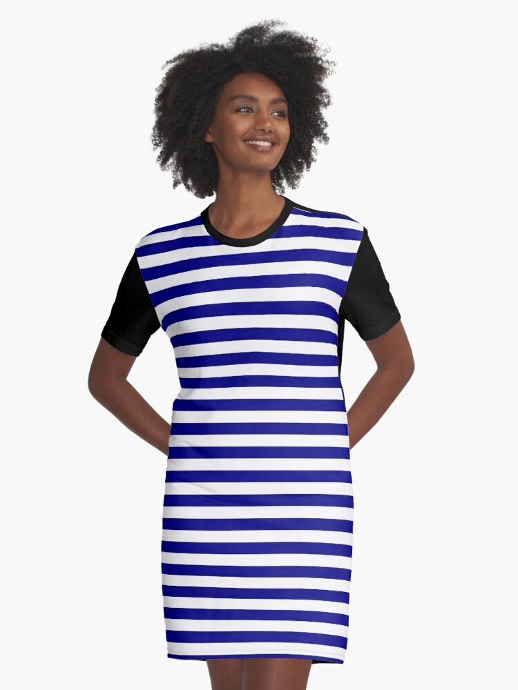 navy blue striped t shirt dress