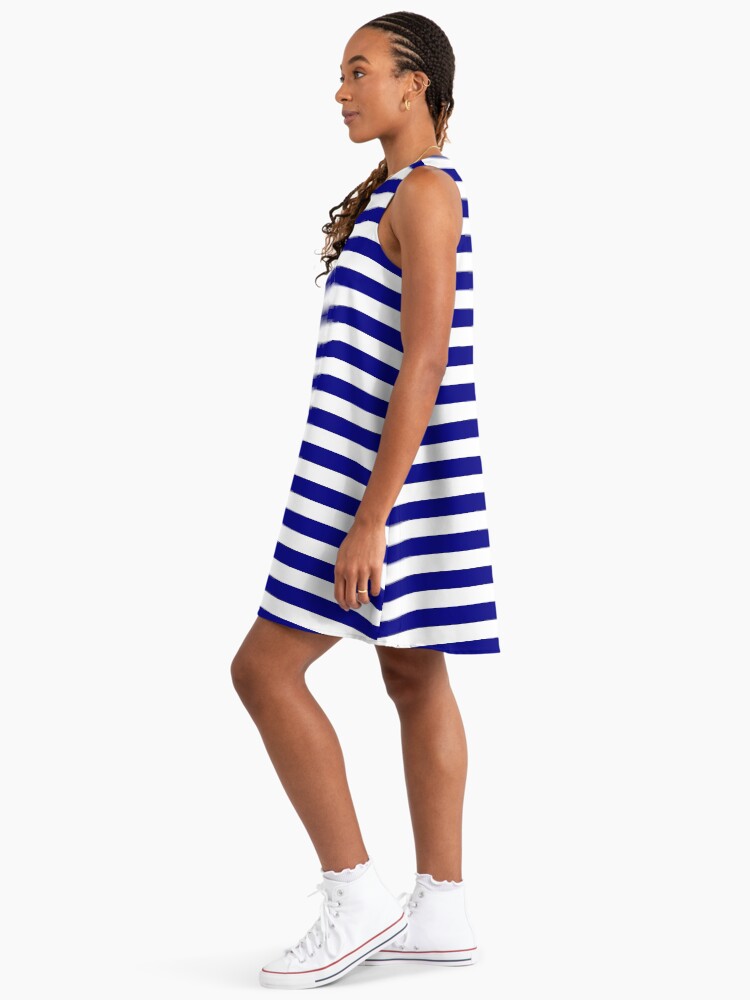 Navy Blue and White Horizontal Stripes" A-Line Dress for Sale by  ColorPatterns | Redbubble