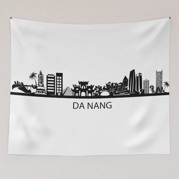 Item preview, Da Nang Vietnam Skyline Art designed and sold by Elenia Design.