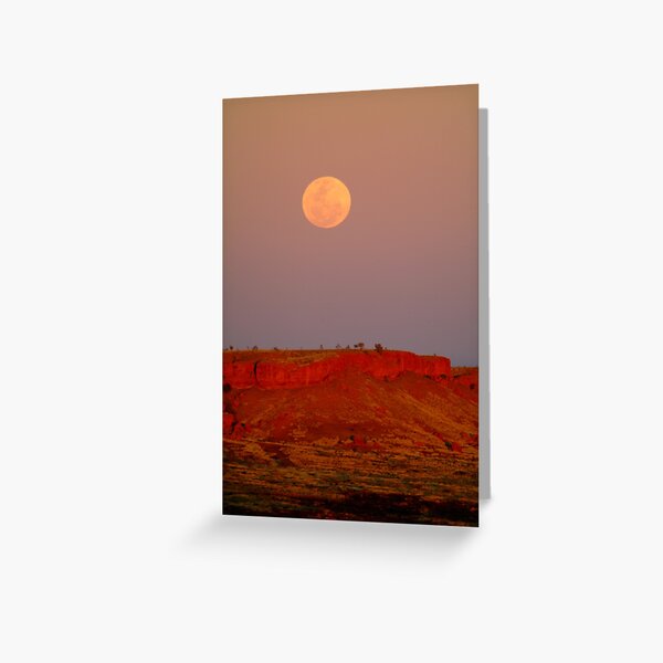Balgo Hills Moon Rise,WA Greeting Card