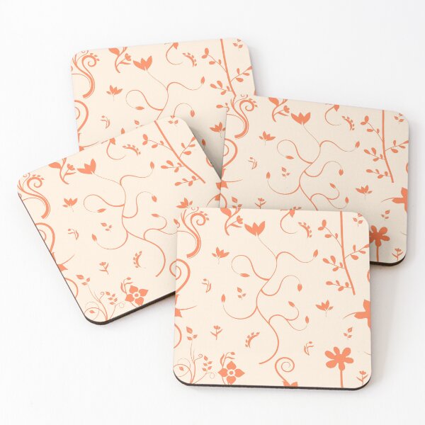 Item preview, Living Coral Delicate Floral Pattern designed and sold by Gravityx9.