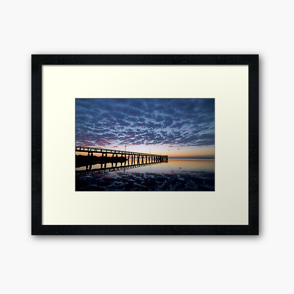 Sunrise on the jetty Framed Art Print