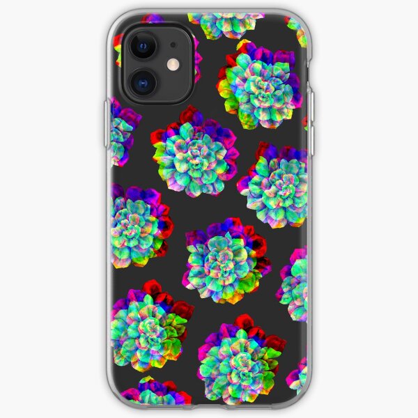 Glitched Succulents iPhone Soft Case