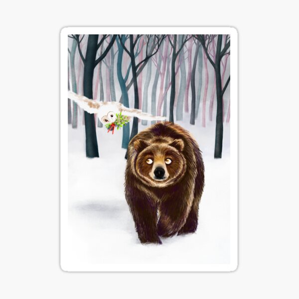 The bear and the owl, or the beginning of a story Sticker