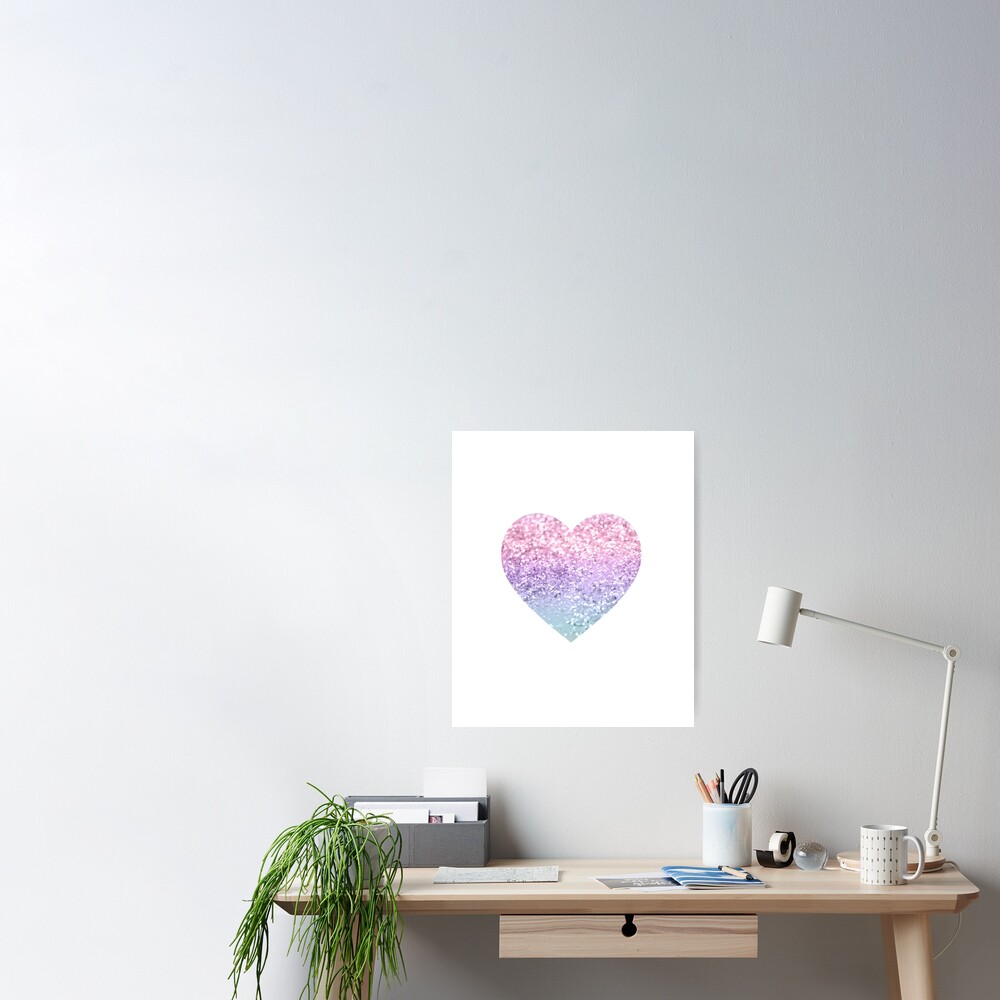 Pastel Glitter Heart Stickers