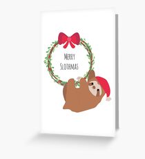 Fröhliche Slothmas Grußkarte