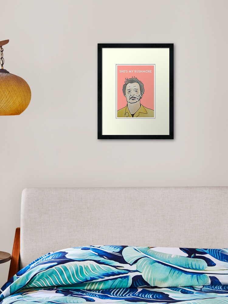 Wes Anderson Rushmore Film Art Bill Murray Illustration Framed Art Print By Rattycatcat Redbubble