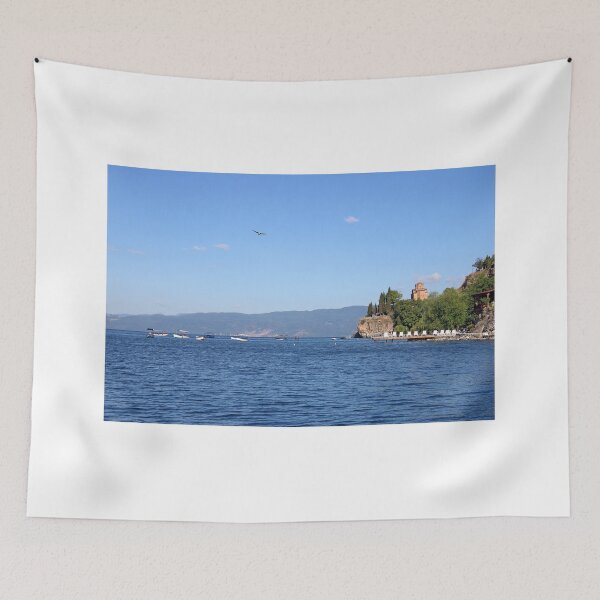 Item preview, Jovan Kaneo church Lake Ohrid landscape Macedonia designed and sold by goceris.