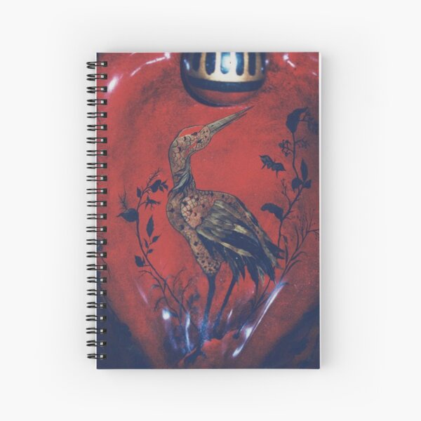 #Heron, #bird, #painting, #art, #colorimage, #clothing, # ancient, #spirituality Spiral Notebook