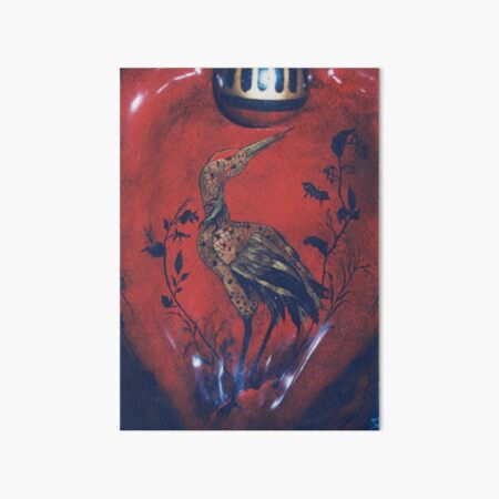 #Heron, #bird, #painting, #art, #colorimage, #clothing, # ancient, #spirituality Art Board Print