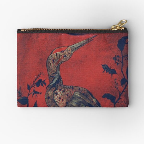 #Heron, #bird, #painting, #art, #colorimage, #clothing, # ancient, #spirituality Zipper Pouch