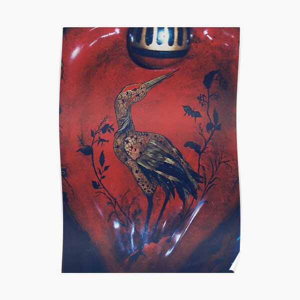 #Heron, #bird, #painting, #art, #colorimage, #clothing, # ancient, #spirituality Poster