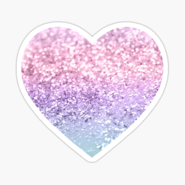 Heart Glitter Stickers 3/4x 3/4 400 / Purple-Glitter